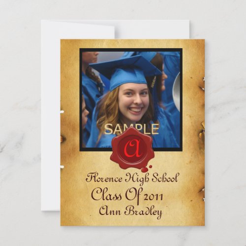 GRADUATION PHOTO TEMPLATE PARCHMENT red Wax Seal