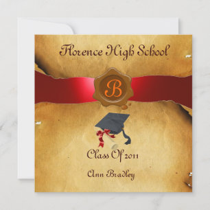 GRADUATION PHOTO TEMPLATE PARCHMENT red Wax Seal