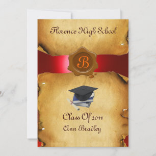 GRADUATION PHOTO TEMPLATE PARCHMENT red Wax Seal