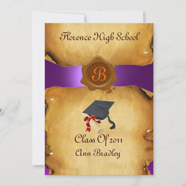 GRADUATION PHOTO TEMPLATE PARCHMENT  Wax Seal (Front)