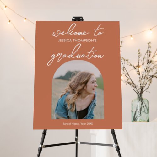 Graduation Photo Terracotta Arch Welcome Sign