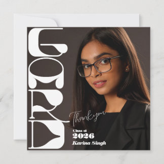 Graduation Photo Thank You Card – Modern Chic