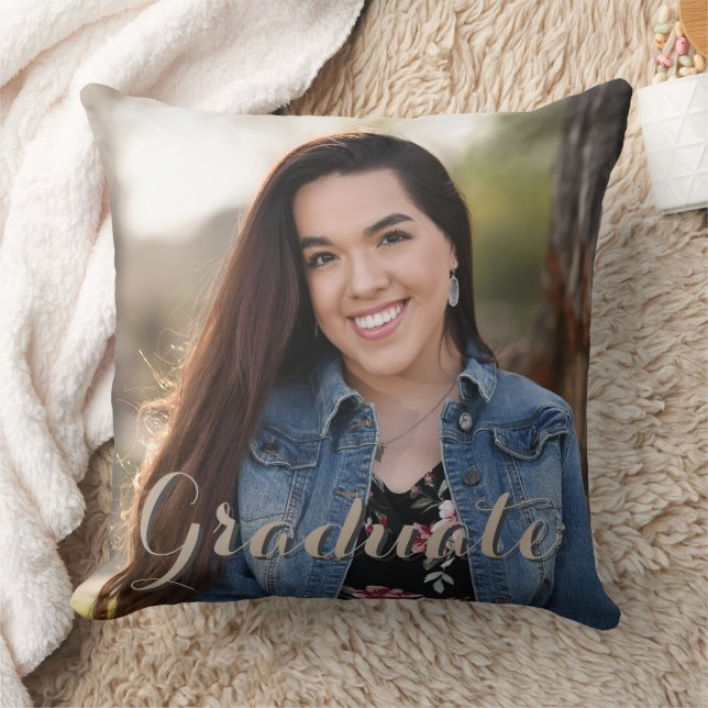 Graduation Photo  Throw Pillow (Blanket)