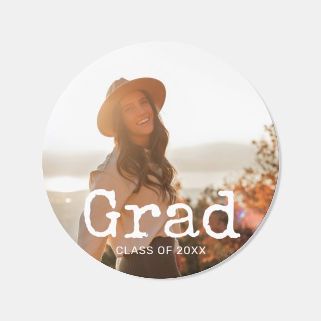 Graduation Photo Vintage Classic Round Sticker (Single)