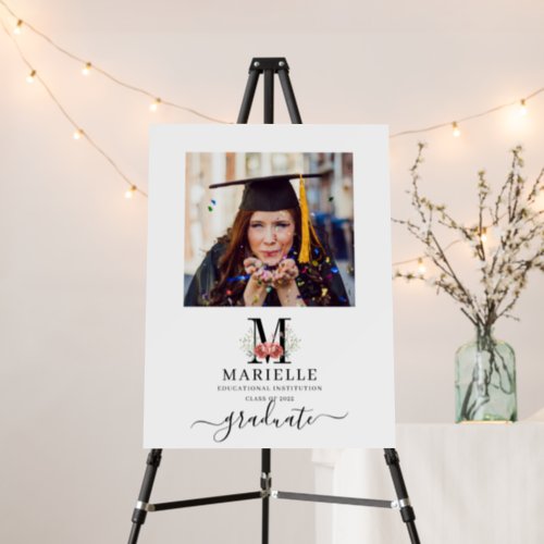 Graduation Photo With Grad Monogram Logo   Foam Board