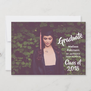 Graduation Photo with Trendy Font Party Invitation