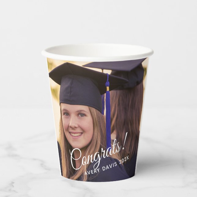 Graduation Photo Year Class of 2024 Paper Cups (Front)