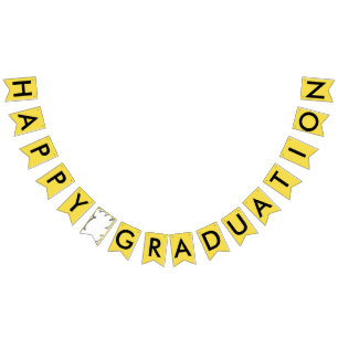 Graduation Photo Yellow Black Bunting Flags