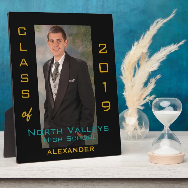 Graduation Photograph with Year and School Name Plaque (Side)