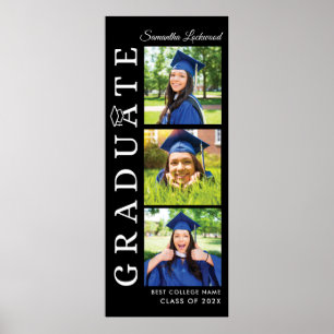 Graduation Photos Black and White Grad 2026 Poster
