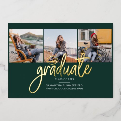 Graduation Photos Grad 2024 Gold Foil Announcement