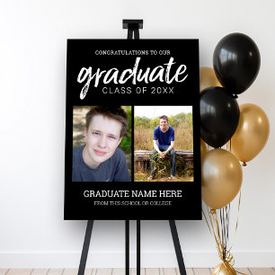 Graduation Photos - Graduate Modern Script Black Foam Board