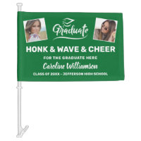 Graduation Photos Honk Wave Cheer Congrats Grad Car Flag