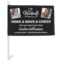 Graduation Photos Honk Wave Cheer Congrats Grad Car Flag