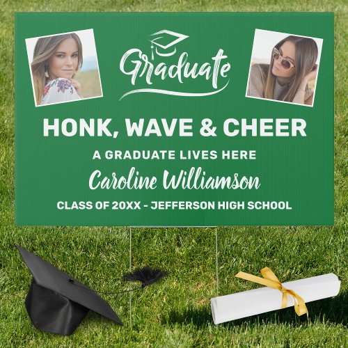 Graduation Photos Honk Wave Cheer Congrats Grad Sign