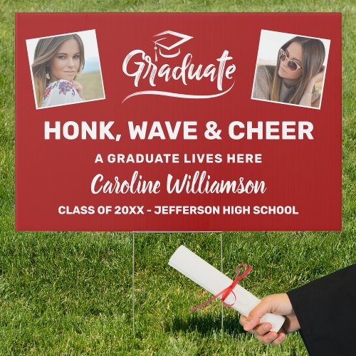 Graduation Photos Honk Wave Cheer Congrats Grad Sign