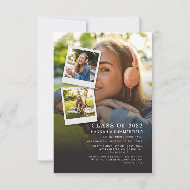 Graduation Photos Modern Grad 2025 Party Invitation (Front)