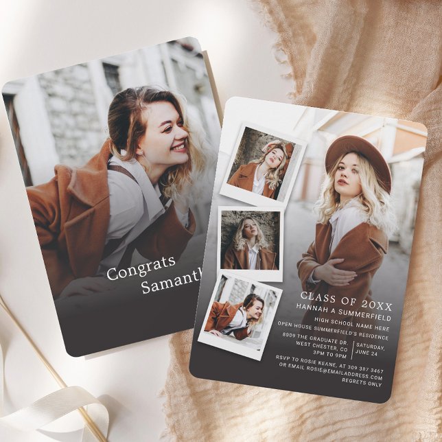 Graduation Photos Modern Grad Party Invitation (Graduation Photos Modern Grad Party Invitation)