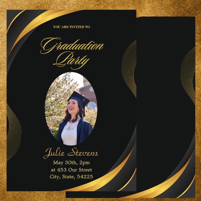 Graduation Picture Gold Flourish Card 2024 (Creator Uploaded)