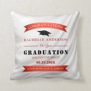 Graduation Pillow White Satin