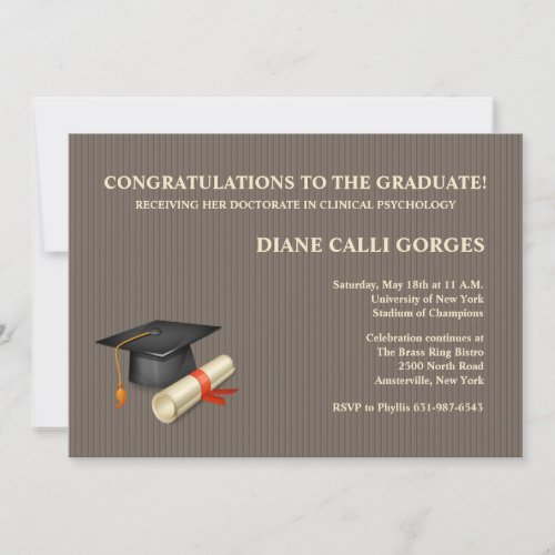 Graduation Pin Stripe Invitation