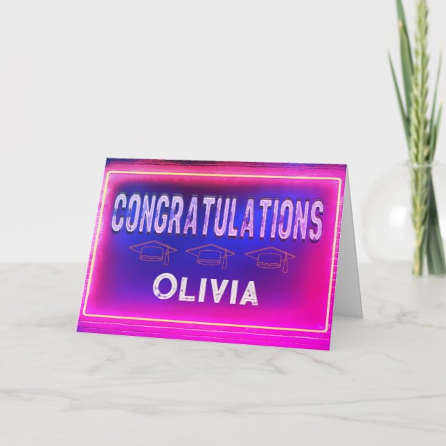 Graduation Pink Congratulations Card (Front)
