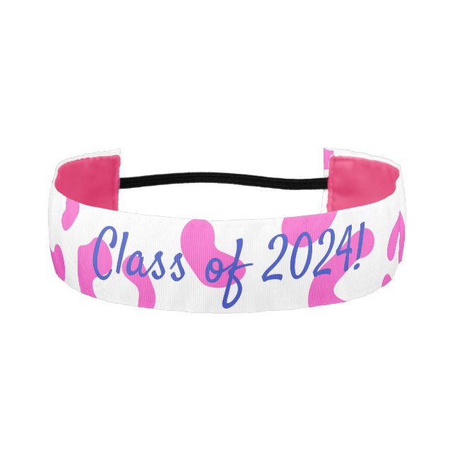 Graduation pink leopard print Non-Slip Headbands (Front)