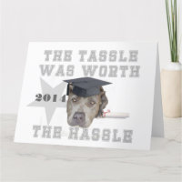 Graduation pitbull dog card
