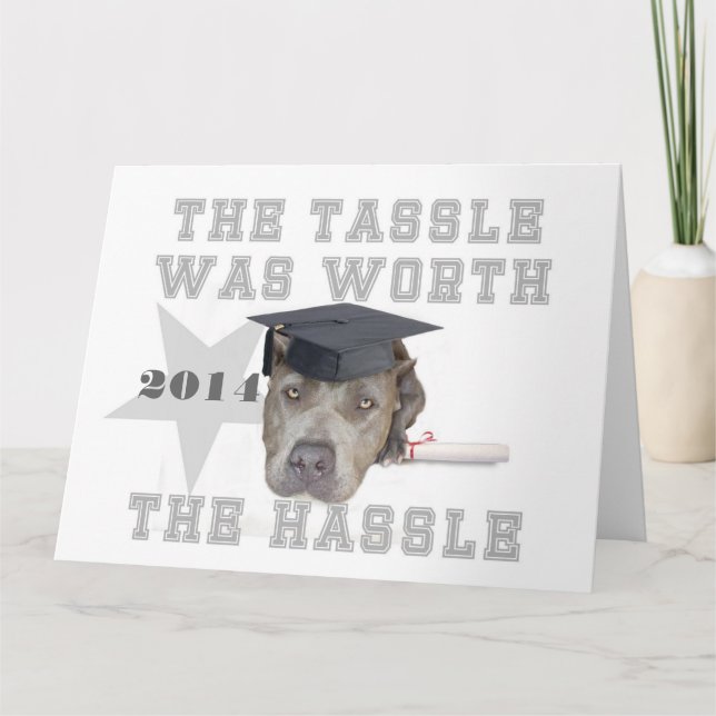 Graduation pitbull dog card (Front)