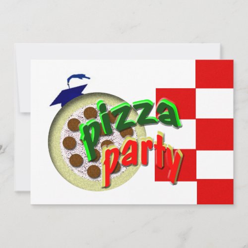 Graduation Pizza Party  Invitation