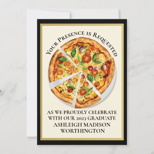 Graduation  Pizza Party Invitation