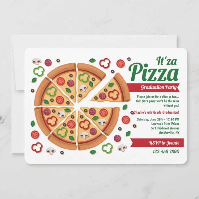 Graduation Pizza Party Invitations (Front)