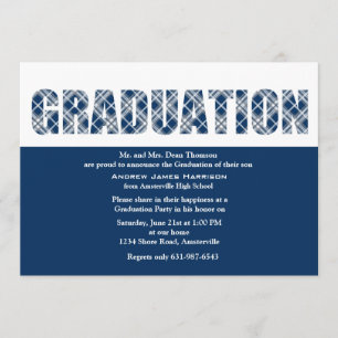 Graduation Plaid Invitation