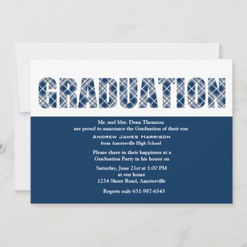 Graduation Plaid Invitation