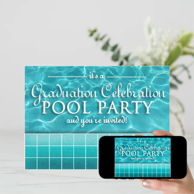 Graduation Pool Party Invitations Zazzle