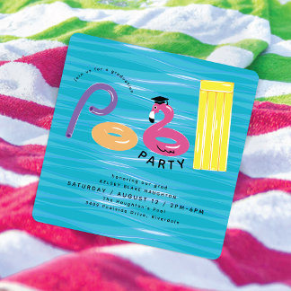 Graduation Pool Party | Pool Floats Grad Party Invitation