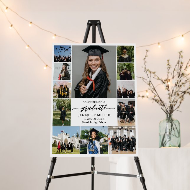Graduation Portrait Personalized Photo Collage Foam Board (In Situ (Stand))