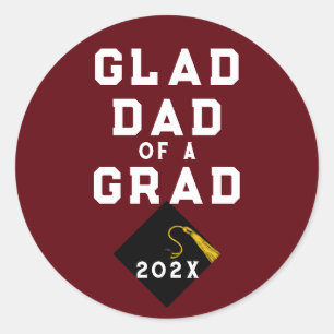 Graduation Proud Dad Classic Round Sticker
