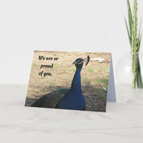 Graduation Proud of You Peacock Graduate Holiday Card