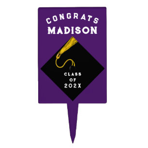 Graduation Purple Cake Topper