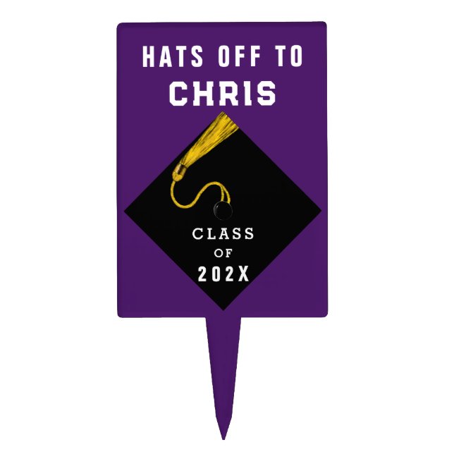 Graduation Purple Cake Topper (Front)