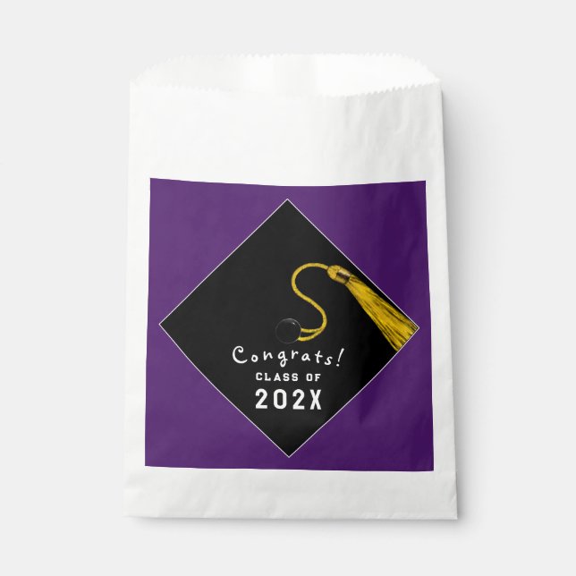 Graduation Purple Party Favor Bag (Front)