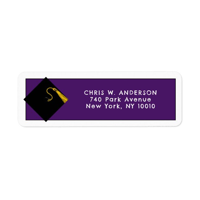 Graduation Purple Return Address Labels (Front)