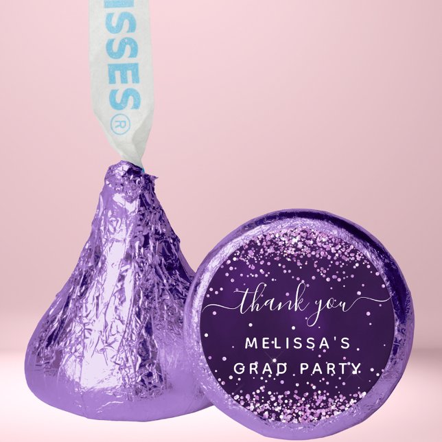Graduation purple violet glitter dust thank you hershey®'s kisses® (Creator Uploaded)