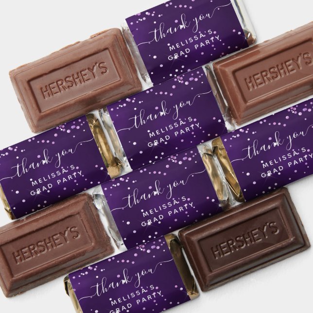 Graduation purple violet glitter dust thank you hershey's miniatures (Assorted)