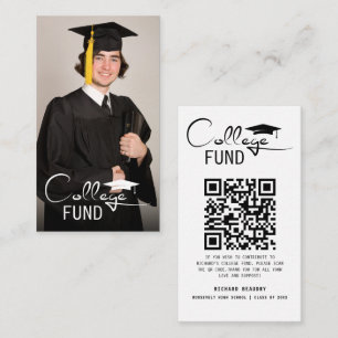 Graduation QR Code College Fund Photo Enclosure Card