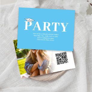 Graduation QR Code Modern Minimalist Photo Enclosure Card