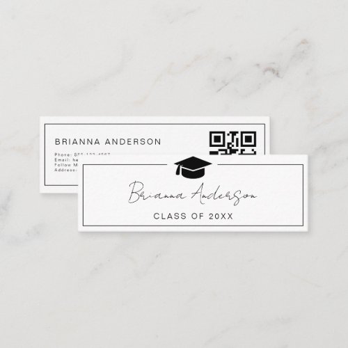 Graduation QR Code Name Card Insert Card