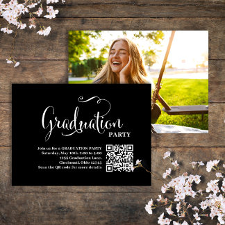 Graduation QR Code Party Invitation Photo Insert