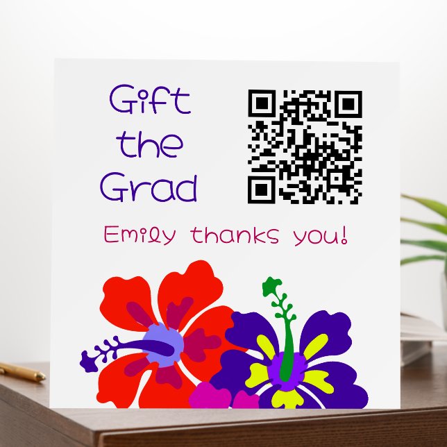 Graduation QR code Table Sign For Party (In Situ (Office))